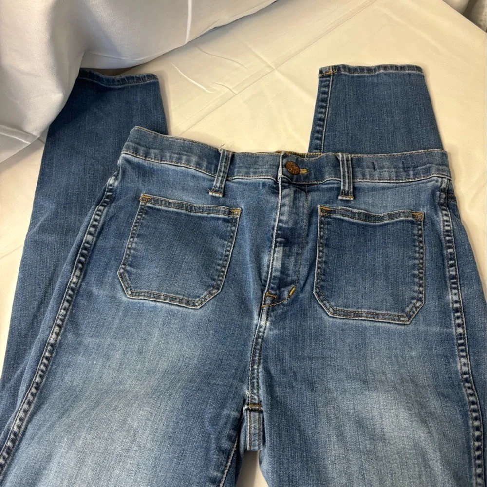 Madewell High-Waisted Sailor Jeans – Square Front Pockets – Skinny – Size 28